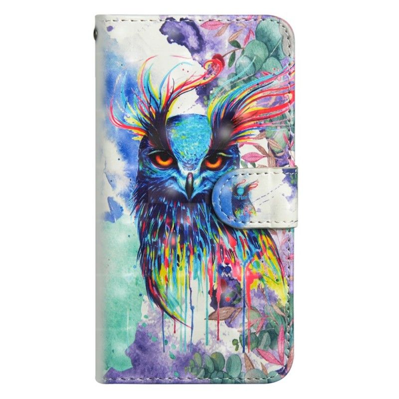 Leren Hoesje OnePlus 6 Telefoonhoesje Aquarel Vogel