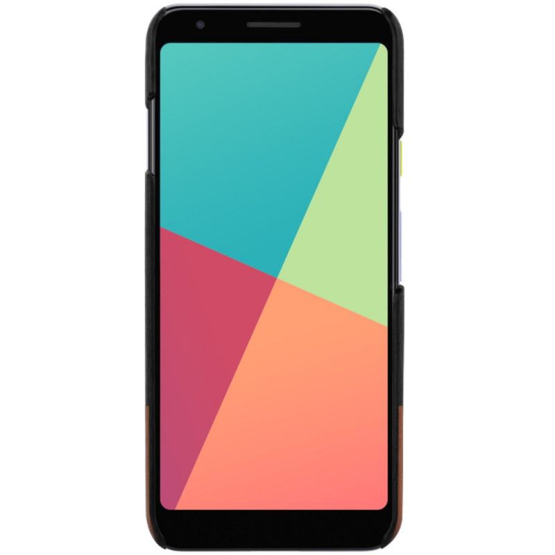 Case Hoesje Google Pixel 3A XL Rood Zwart Telefoonhoesje Imak Ruiyi Serie Leereffect