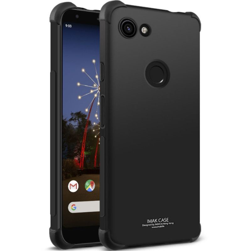 Hoesje voor Google Pixel 3A XL Grijs Zwart Imak Zijdeachtig