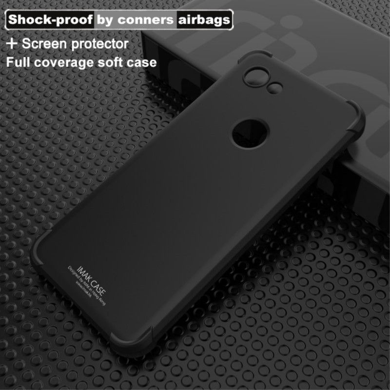 Hoesje voor Google Pixel 3A XL Grijs Zwart Imak Zijdeachtig