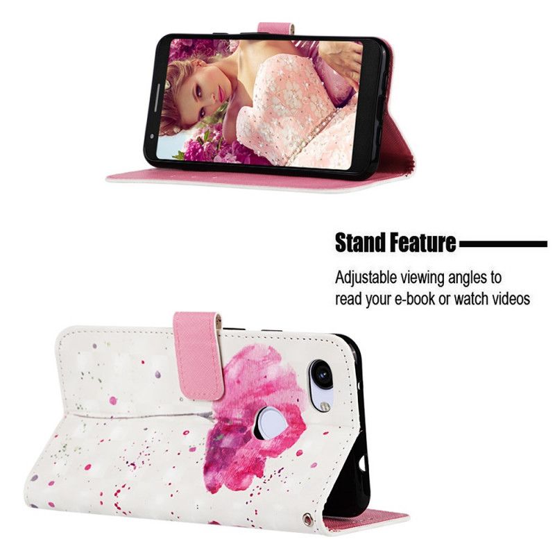 Leren Hoesje Google Pixel 3A XL Aquarel Klaproos