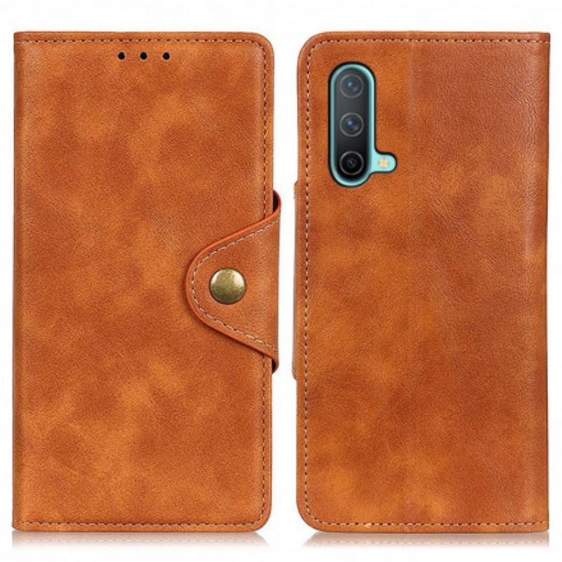 Flip Case Leren Oneplus Nord Ce 5g Kunstleer Decoratieve Knoop