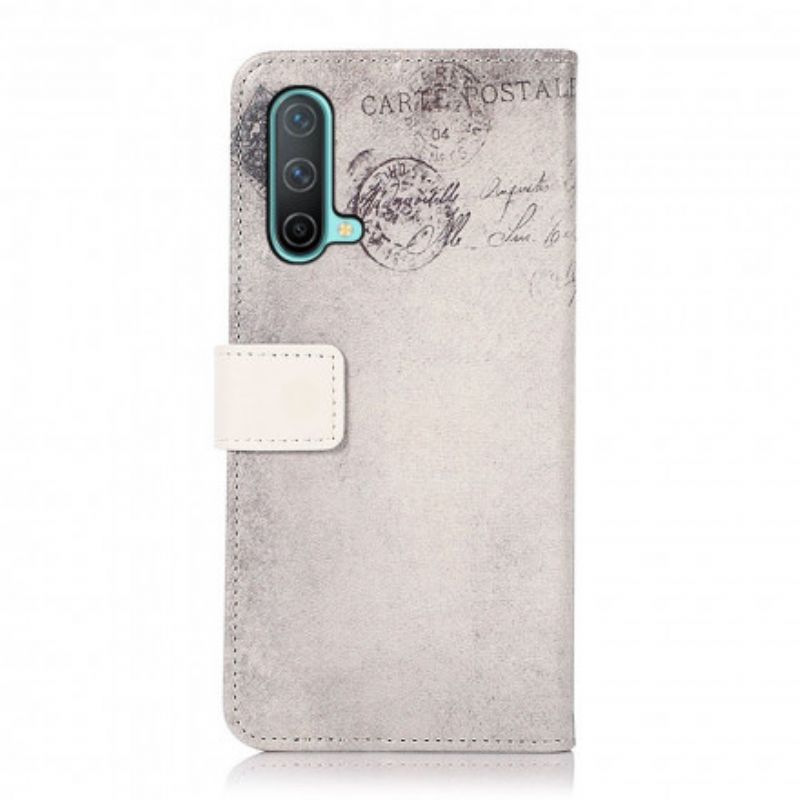 Flip Case Leren Oneplus Nord Ce 5g Reiziger Kat
