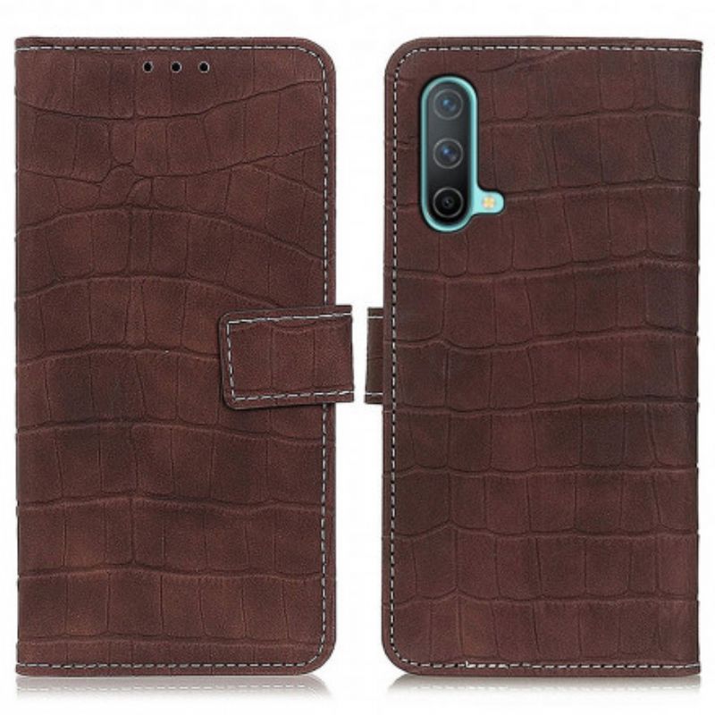 Flip Case Leren Oneplus Nord Ce 5g Vintage Krokodillenleerstijl