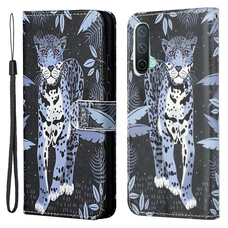 Folio-hoesje Oneplus Nord Ce 5g Telefoonhoesje Leopard Strappy