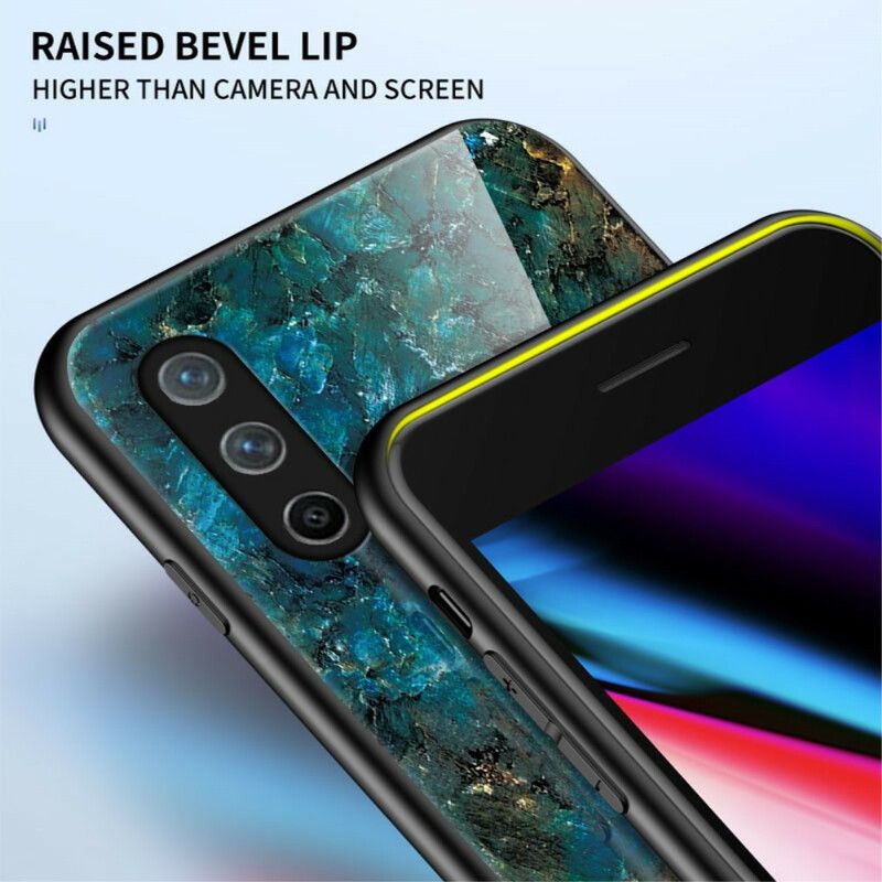 Hoesje Oneplus Nord Ce 5g Marmerkleuren Gehard Glas Bescherming Hoesje