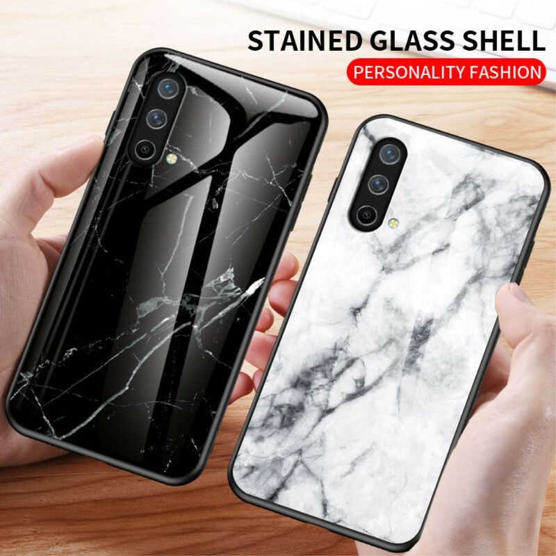 Hoesje Oneplus Nord Ce 5g Marmerkleuren Gehard Glas Bescherming Hoesje