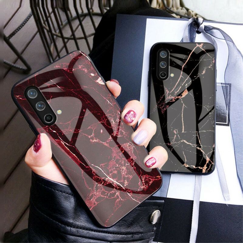Hoesje Oneplus Nord Ce 5g Marmerkleuren Gehard Glas Bescherming Hoesje