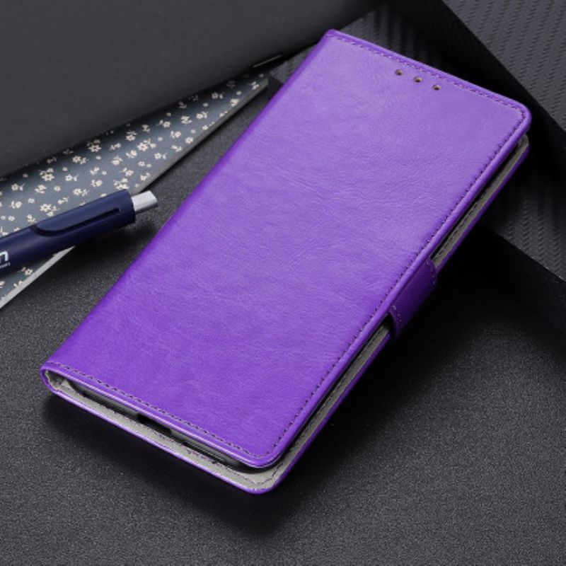 Leren Hoesje Oneplus Nord Ce 5g Eenvoudig Glanzend Leereffect Bescherming Hoesje