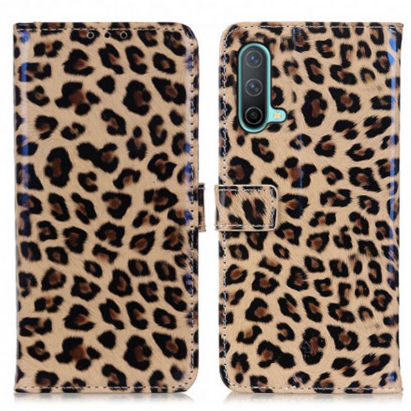 Leren Hoesje Oneplus Nord Ce 5g Luipaard Bescherming Hoesje