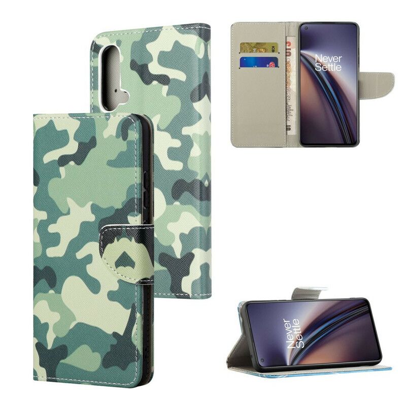 Leren Hoesje Oneplus Nord Ce 5g Militaire Camouflage
