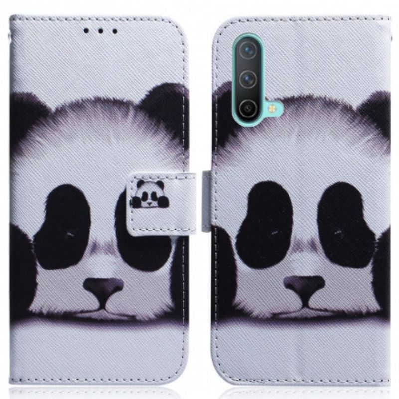 Leren Hoesje Oneplus Nord Ce 5g Panda Gezicht Bescherming Hoesje