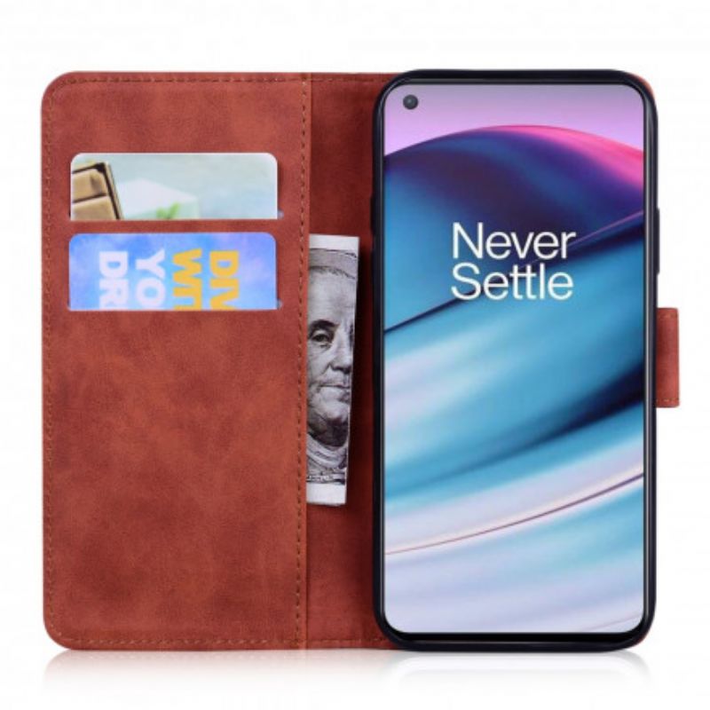 Leren Hoesje Voor Oneplus Nord Ce 5g Tijger Gezicht Afdrukken