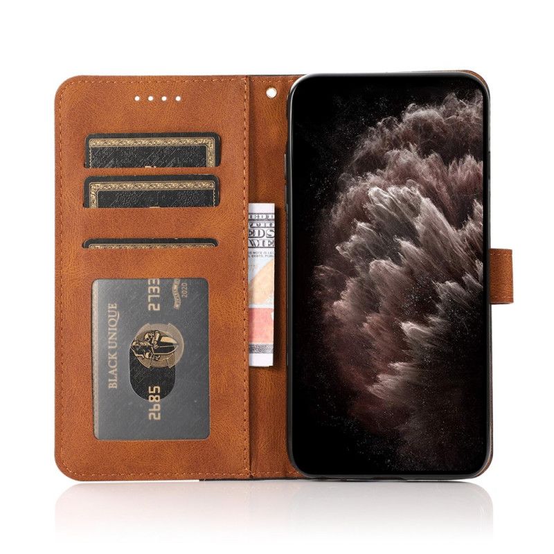 Leren Hoesje Voor Oneplus Nord Ce 5g Tweekleurige Kunstleer Driehoek