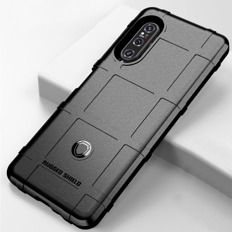 Hoesje Sony Xperia 5 II Grijs Zwart Robuust Schild