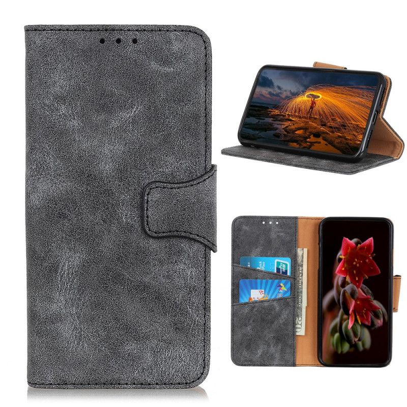 Leren Hoesje voor Sony Xperia 5 II Bruin Grijs Vintage Splitleer