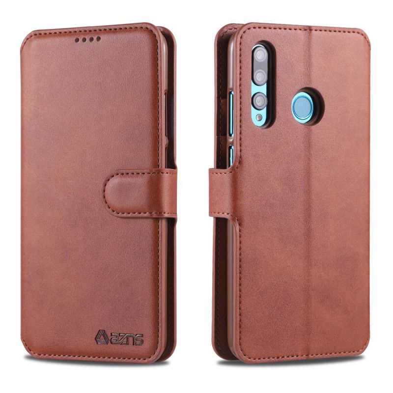 Bescherming Hoesje Huawei P Smart Plus 2019 Bruin Rood Azns Leereffect