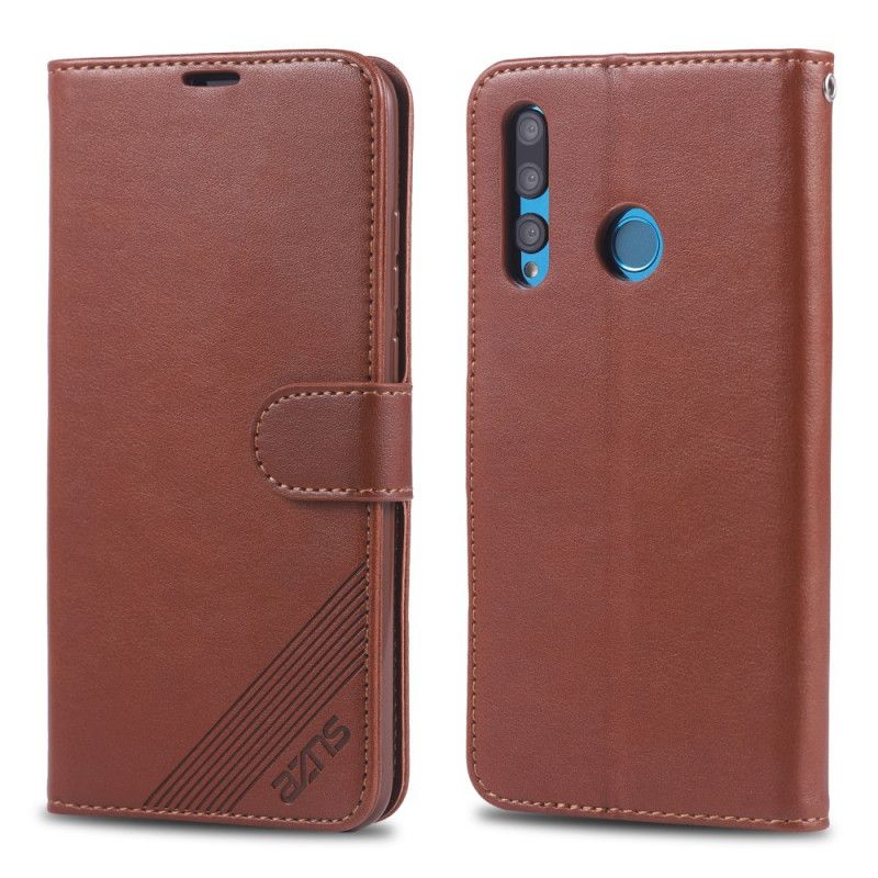 Bescherming Hoesje Huawei P Smart Plus 2019 Rood Zwart Azns Kunstleer