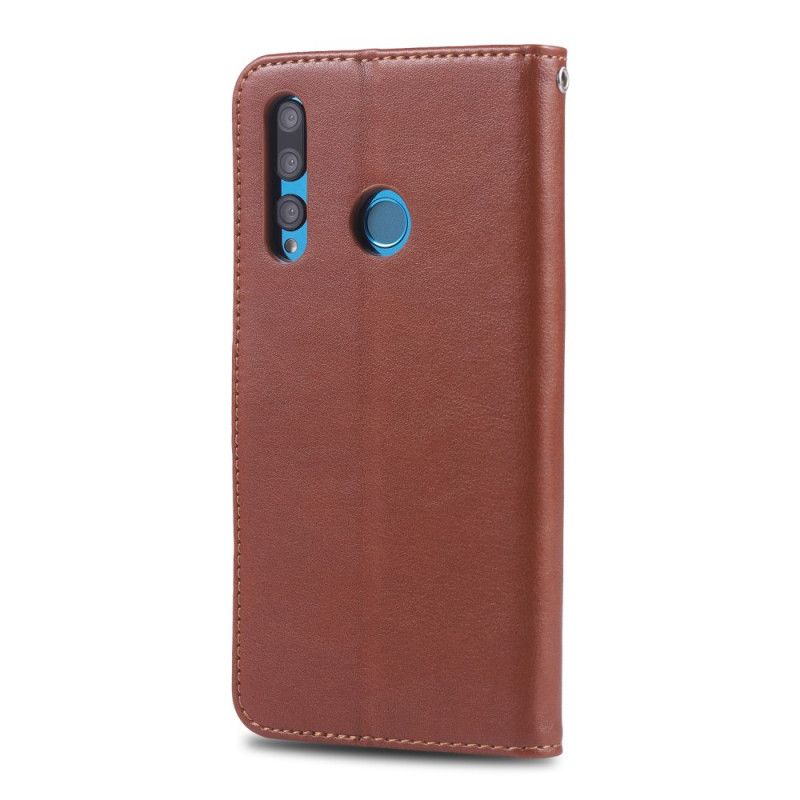 Bescherming Hoesje Huawei P Smart Plus 2019 Rood Zwart Azns Kunstleer