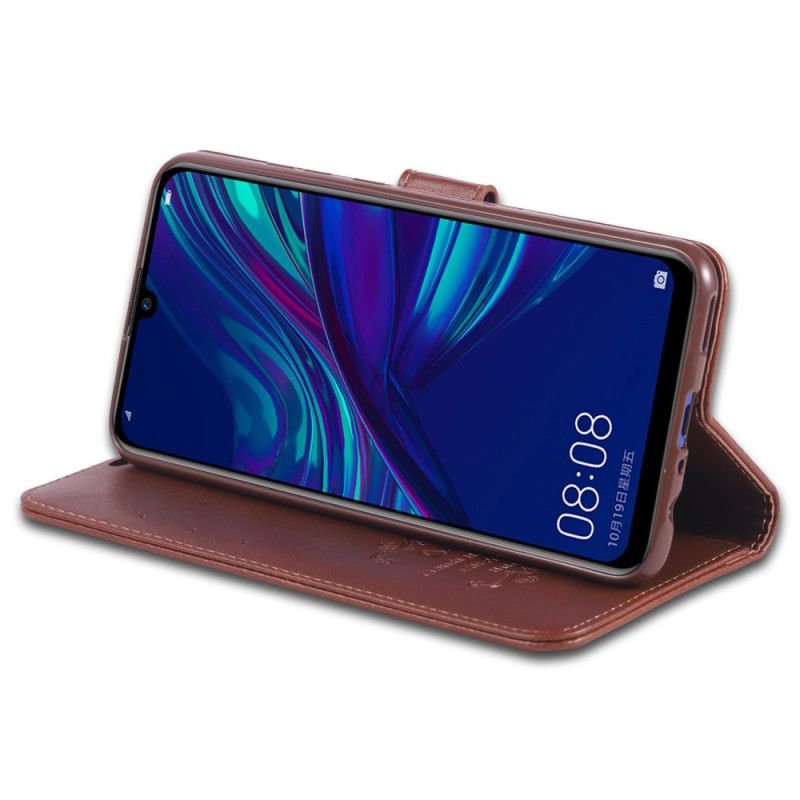 Bescherming Hoesje Huawei P Smart Plus 2019 Rood Zwart Azns Kunstleer