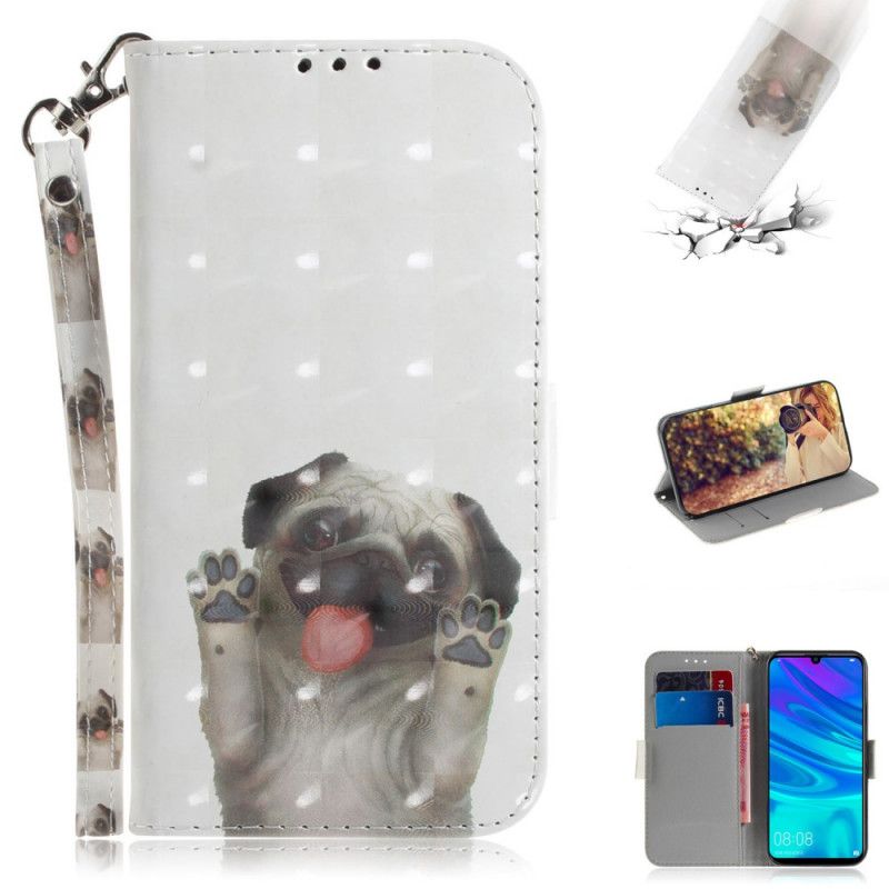 Cover Folio-hoesje Huawei P Smart Plus 2019 Telefoonhoesje Hou Van Mijn Hond Met String
