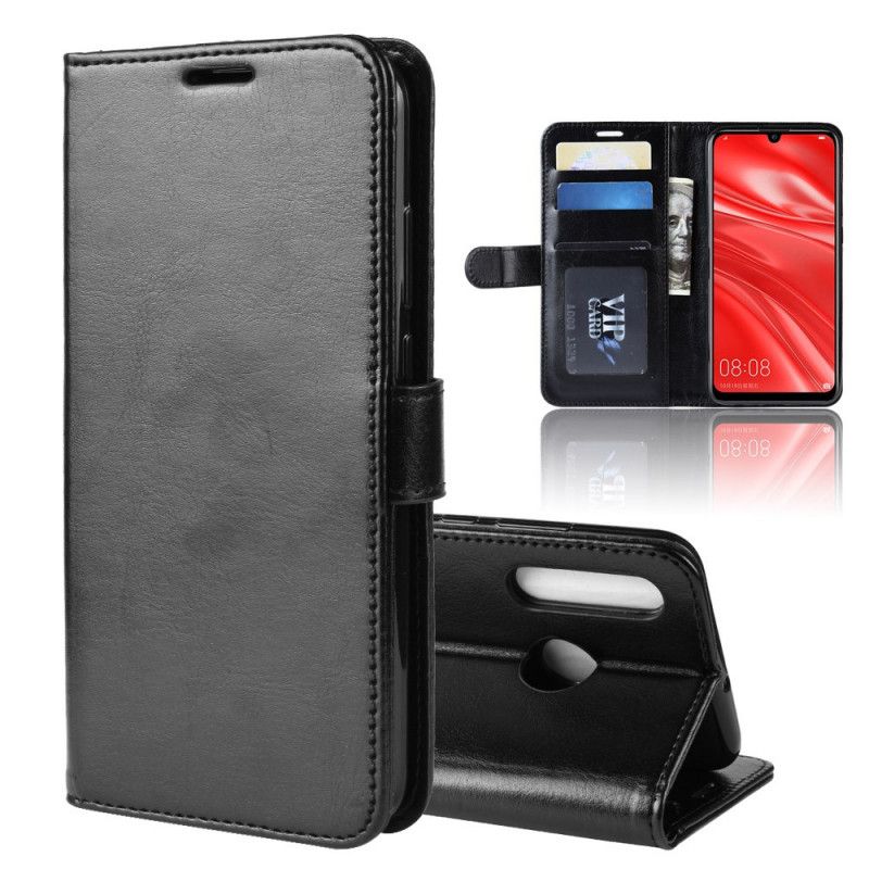 Cover Folio-hoesje Huawei P Smart Plus 2019 Zwart Telefoonhoesje Klassiek Leereffect