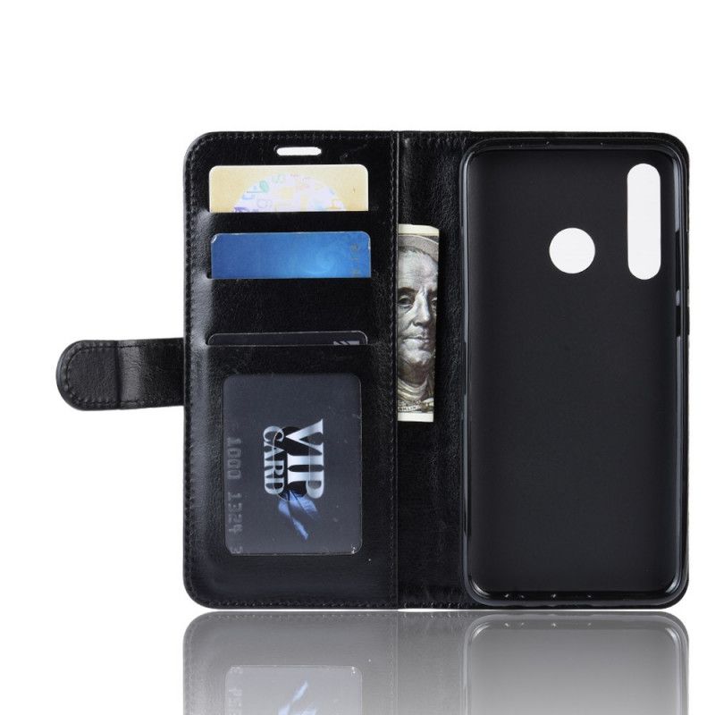 Cover Folio-hoesje Huawei P Smart Plus 2019 Zwart Telefoonhoesje Klassiek Leereffect