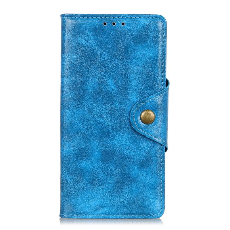 Flip Case Leren Huawei P Smart Plus 2019 Grijs Sierknoop Van Imitatieleer