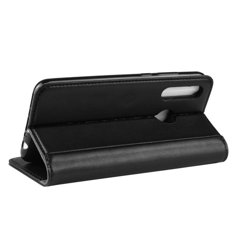Flip Case Leren Huawei P Smart Plus 2019 Zwart Echt Leer