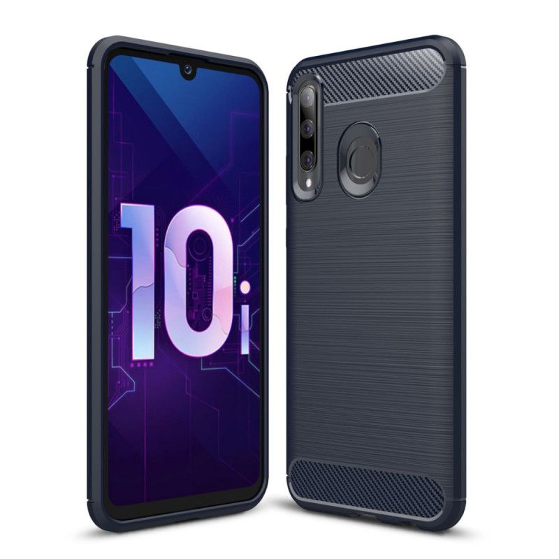 Hoesje voor Huawei P Smart Plus 2019 Rood Zwart Geborsteld Koolstofvezel