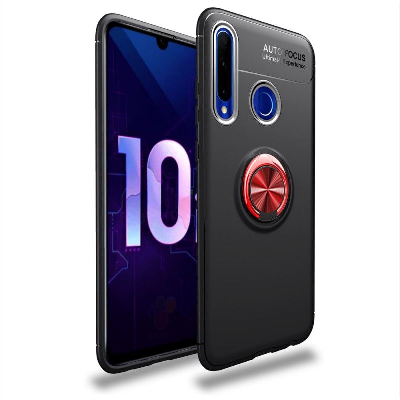 Hoesje voor Huawei P Smart Plus 2019 Rood Zwart Roterende Ring