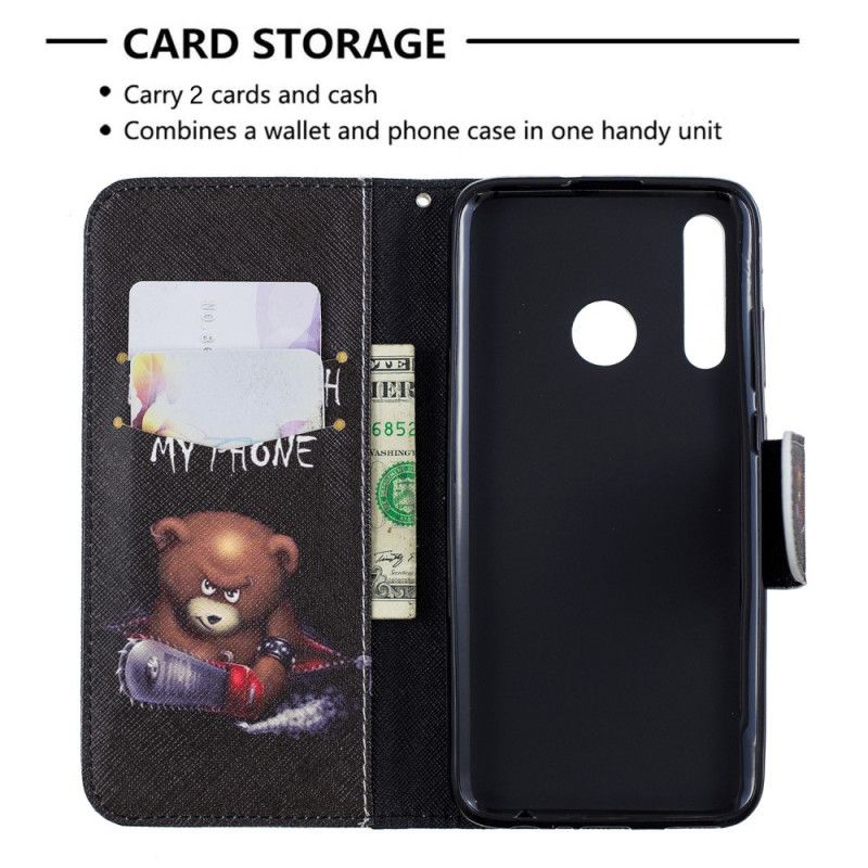 Leren Hoesje Huawei P Smart Plus 2019 Gevaarlijke Beer
