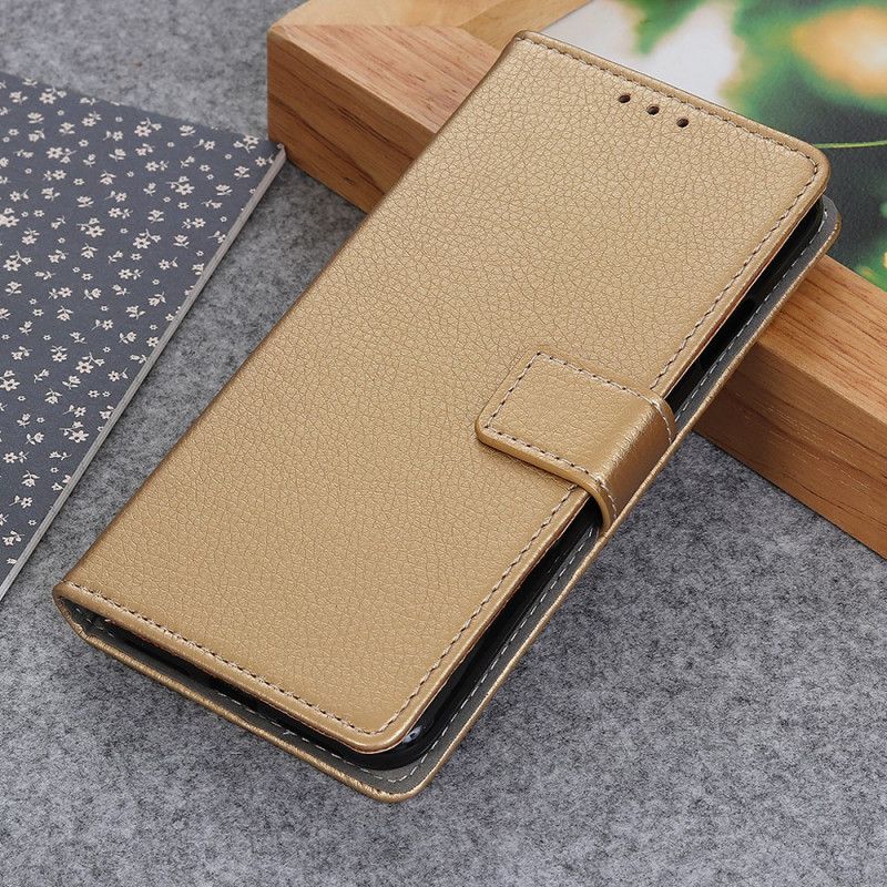 Leren Hoesje Huawei P Smart Plus 2019 Goud Zilver Lychee Zichtbare Naden