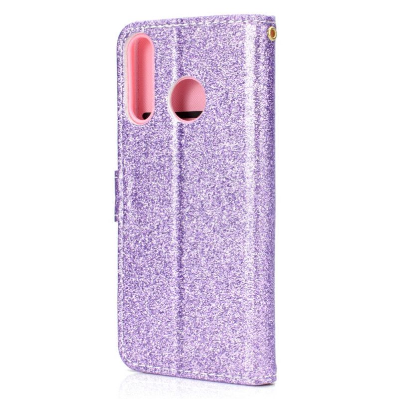 Leren Hoesje Huawei P Smart Plus 2019 Paars Magenta Glitter