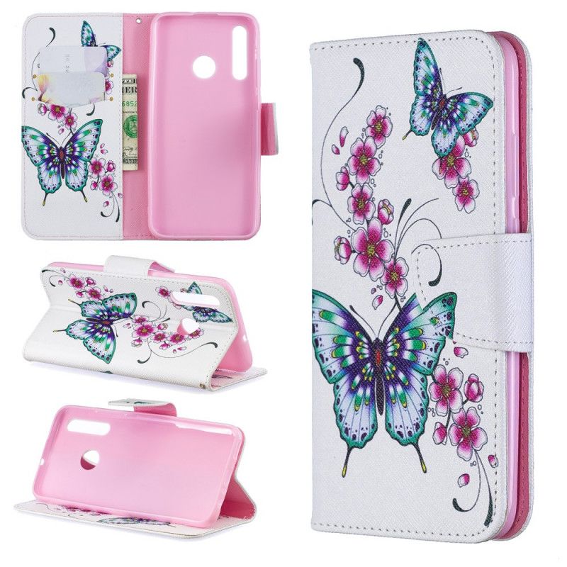 Leren Hoesje Huawei P Smart Plus 2019 Prachtige Vlinders