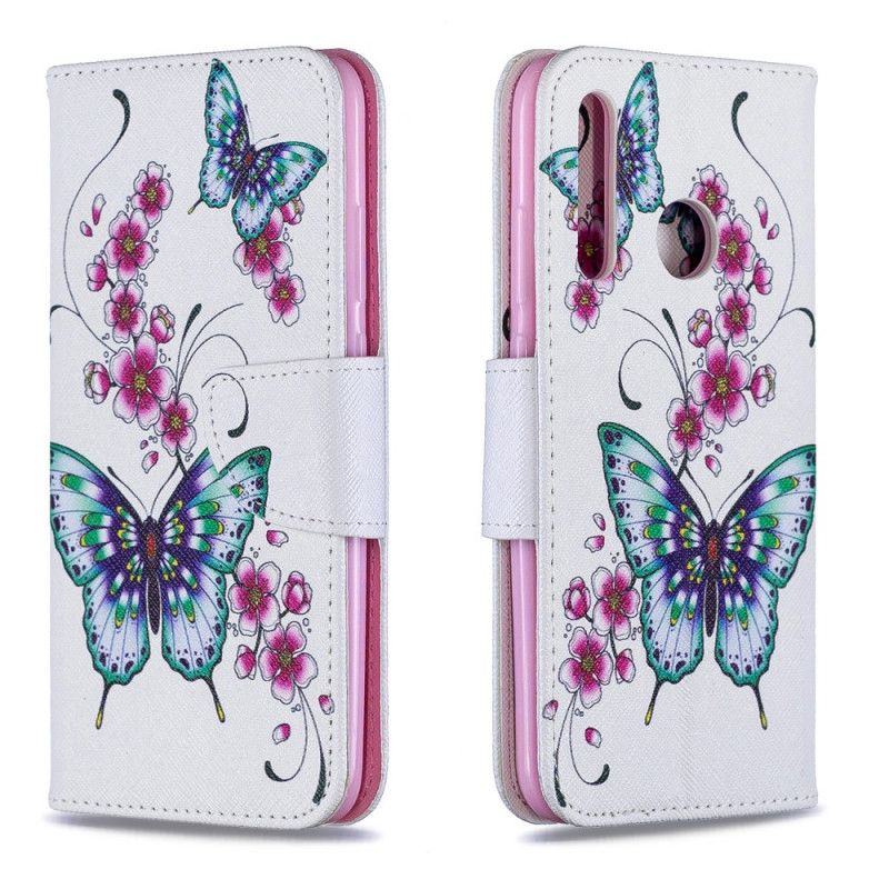 Leren Hoesje Huawei P Smart Plus 2019 Prachtige Vlinders