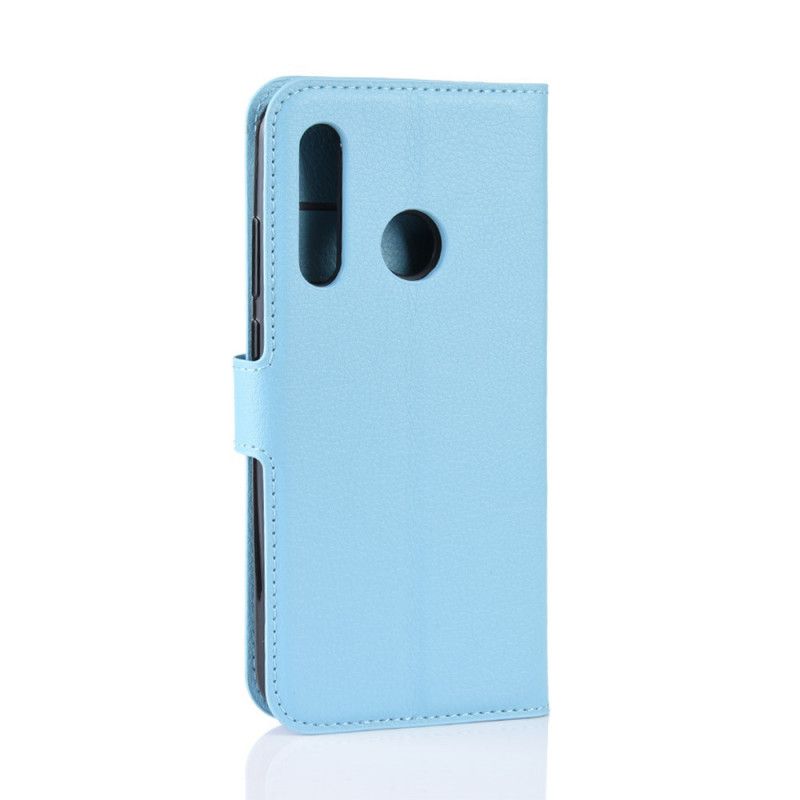 Leren Hoesje Huawei P Smart Plus 2019 Wit Zwart Klassiek Kunstleer