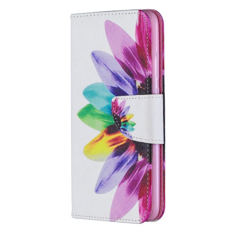 Leren Hoesje voor Huawei P Smart Plus 2019 Aquarelbloem