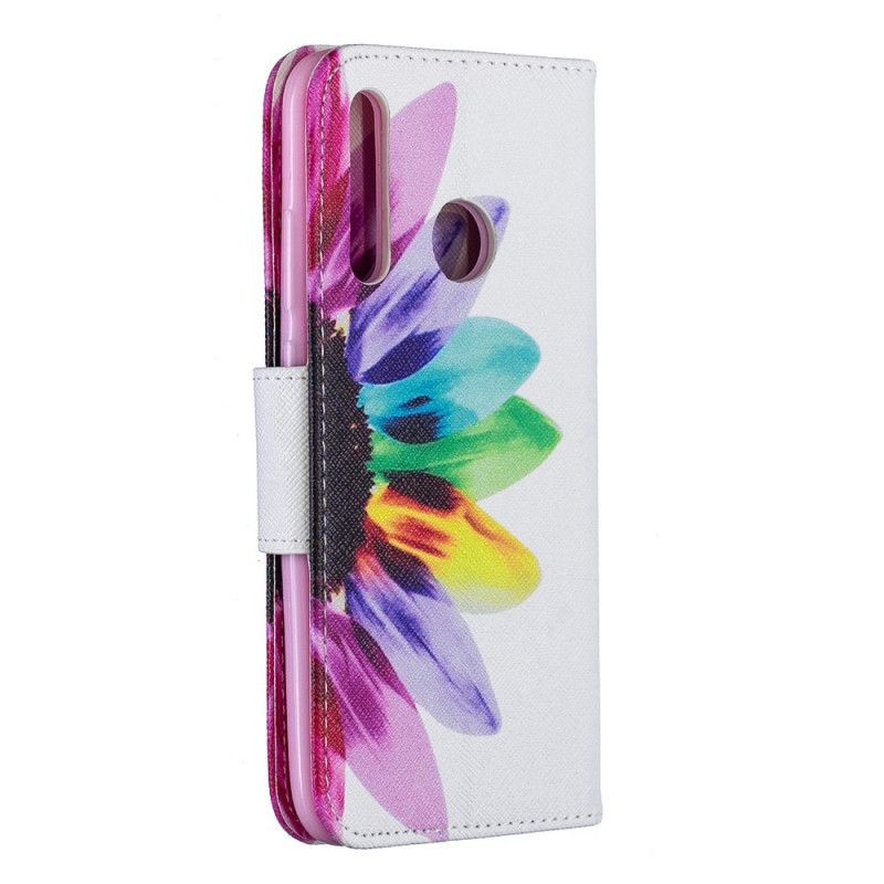 Leren Hoesje voor Huawei P Smart Plus 2019 Aquarelbloem