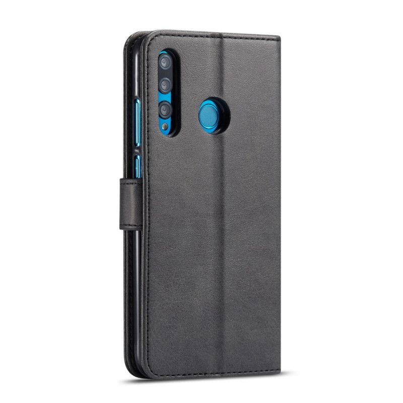 Leren Hoesje voor Huawei P Smart Plus 2019 Grijs Zwart Lc.Imeeke Leereffect