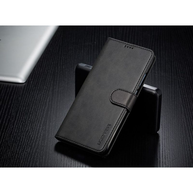 Leren Hoesje voor Huawei P Smart Plus 2019 Grijs Zwart Lc.Imeeke Leereffect