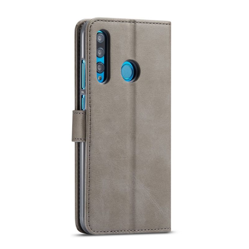 Leren Hoesje voor Huawei P Smart Plus 2019 Grijs Zwart Lc.Imeeke Leereffect
