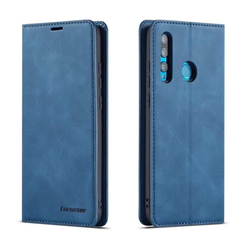 Leren Hoesje voor Huawei P Smart Plus 2019 Rood Zwart Forwenw Leereffect