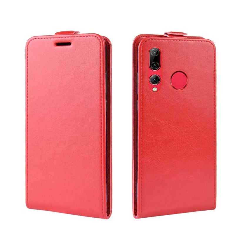 Leren Hoesje voor Huawei P Smart Plus 2019 Wit Zwart Vouwleereffect