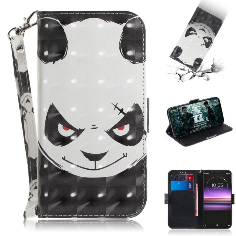 Bescherming Hoesje Sony Xperia 1 Telefoonhoesje Boze Panda Met String