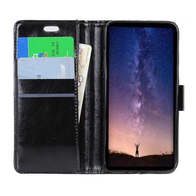 Flip Case Leren Sony Xperia 1 Glanzend Leereffect