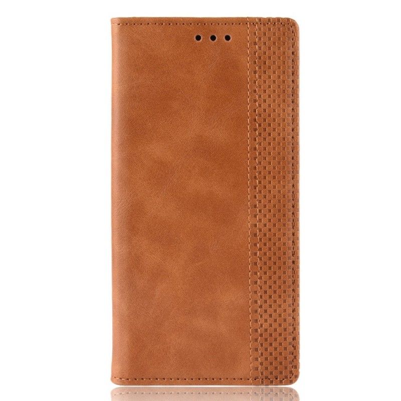 Folio-hoesje Sony Xperia 1 Bruin Zwart Gestileerd Vintage Leereffect