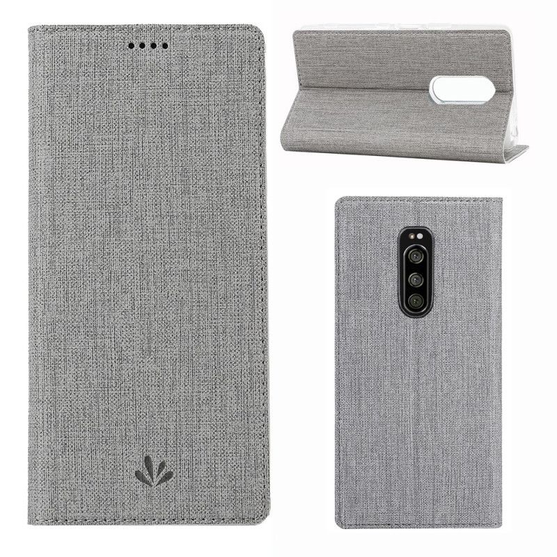 Folio-hoesje Sony Xperia 1 Goud Zwart Telefoonhoesje Gestructureerd