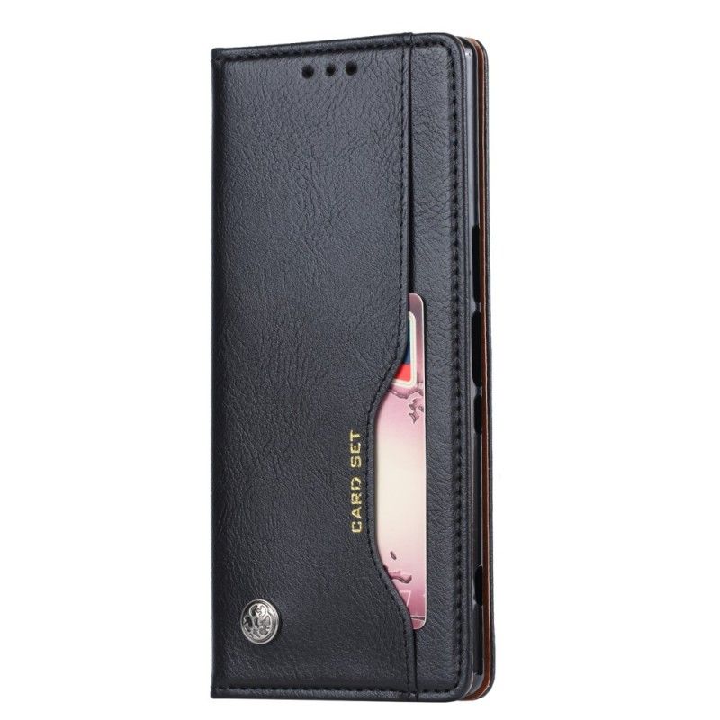 Folio-hoesje Sony Xperia 1 Koffie Zwart Telefoonhoesje Kaarthouder Van Imitatieleer