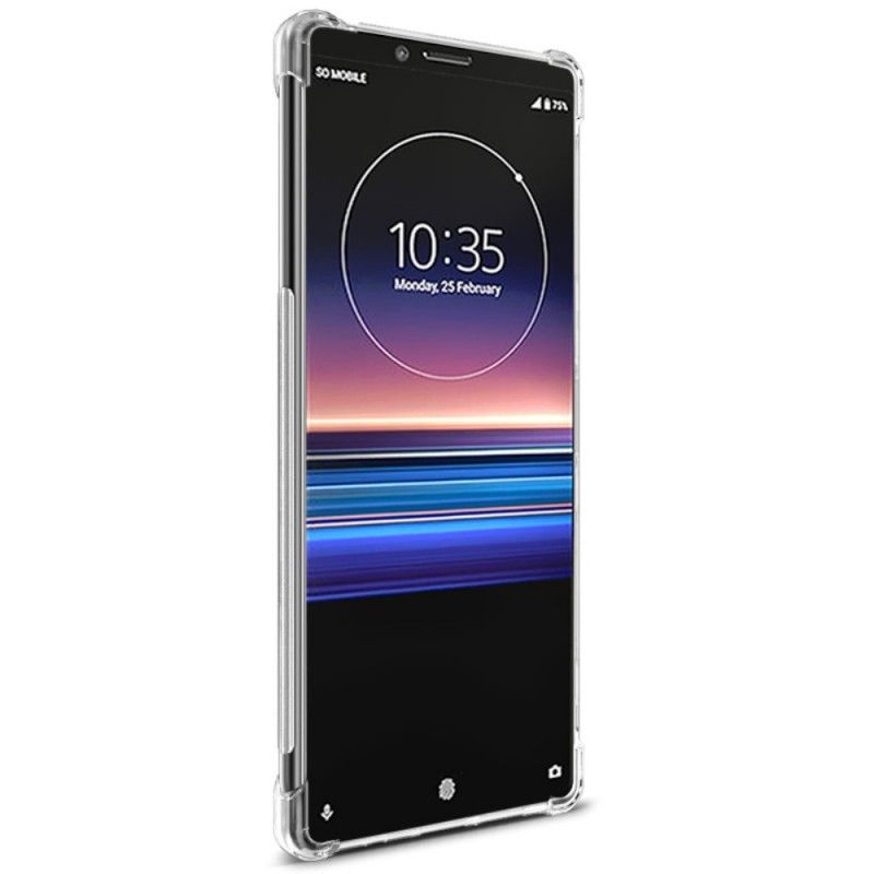 Hoesje Sony Xperia 1 Transparant Zwart Imak Huidgevoel